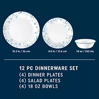 Corelle Garden Song 12-pc. Glass Dinnerware Set