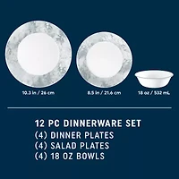Corelle Salt Wash 12-pc. Glass Dinnerware Set