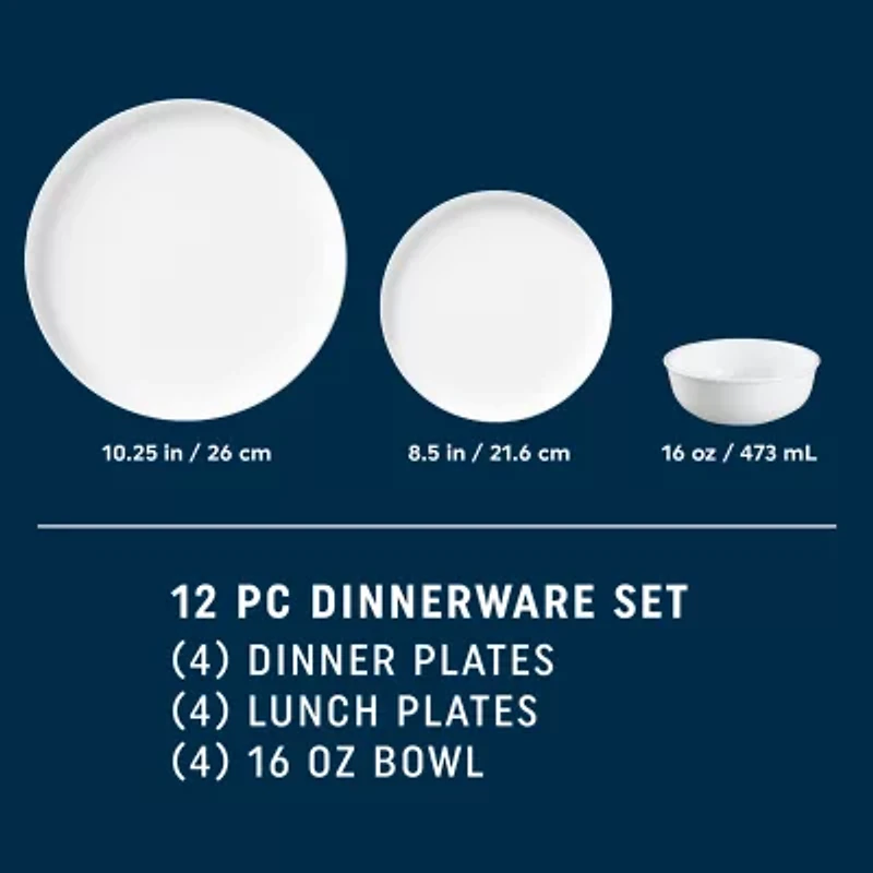 Corelle Modern Round 12-pc. Glass Dinnerware Set