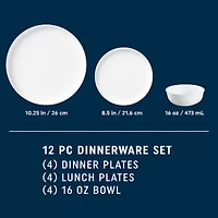 Corelle Modern Round 12-pc. Glass Dinnerware Set