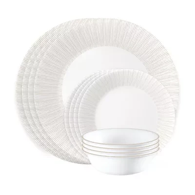 Corelle Hushed Lines 12-pc. Glass Dinnerware Set