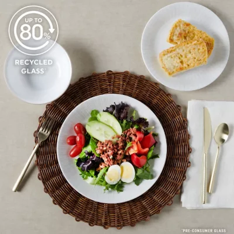 Corelle Hushed Lines 12-pc. Glass Dinnerware Set