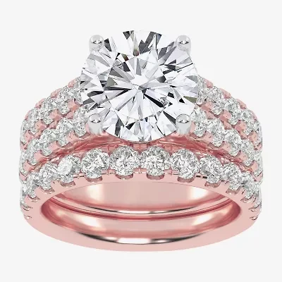 Signature By Modern Bride (H-I / Si1-Si2) Womens 5 CT. T.W. Lab Grown White Diamond 14K Gold Round Bridal Set