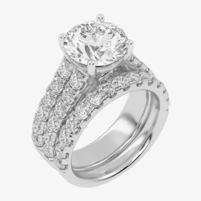 Signature By Modern Bride (H-I / Si1-Si2) Womens 5 CT. T.W. Lab Grown White Diamond 14K Gold Round Bridal Set