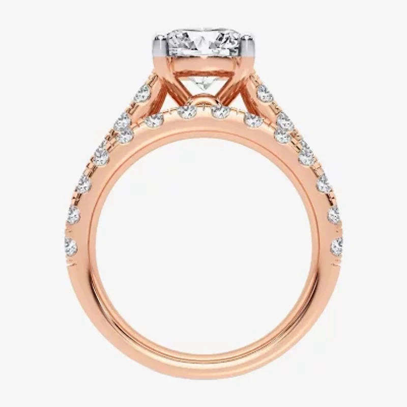 (H-I / SI1-SI2) Signature By Modern Bride Womens 5 CT. T.W. Lab Grown White Diamond 14K Gold Oval Bridal Set