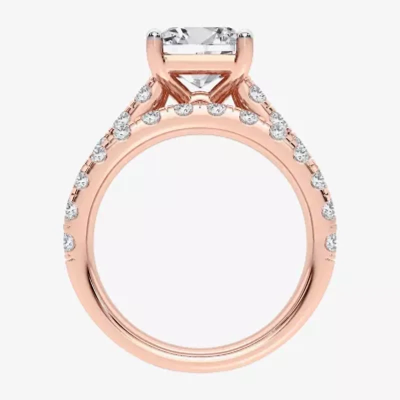 (H-I / SI1-SI2) Signature By Modern Bride Womens 5 CT. T.W. Lab Grown White Diamond 14K Gold Emerald Bridal Set