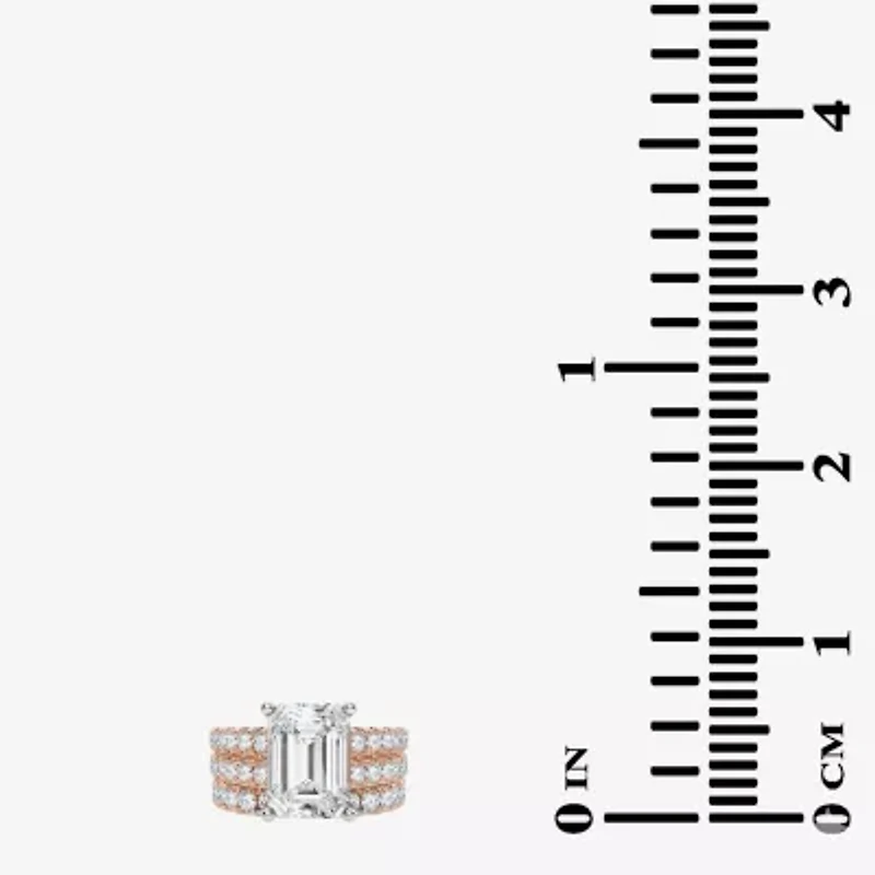 (H-I / SI1-SI2) Signature By Modern Bride Womens 5 CT. T.W. Lab Grown White Diamond 14K Gold Emerald Bridal Set