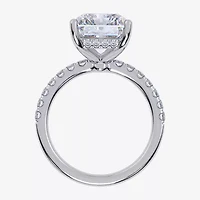 (G / Vs2-Si1) Womens 2 1/4 CT. T.W. Lab Grown White Diamond 10K Gold Rectangular Side Stone Engagement Ring