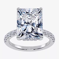 (G / Vs2-Si1) Womens 2 1/4 CT. T.W. Lab Grown White Diamond 10K Gold Rectangular Side Stone Engagement Ring