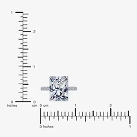 (G / Vs2-Si1) Womens 2 1/4 CT. T.W. Lab Grown White Diamond 10K Gold Rectangular Side Stone Engagement Ring