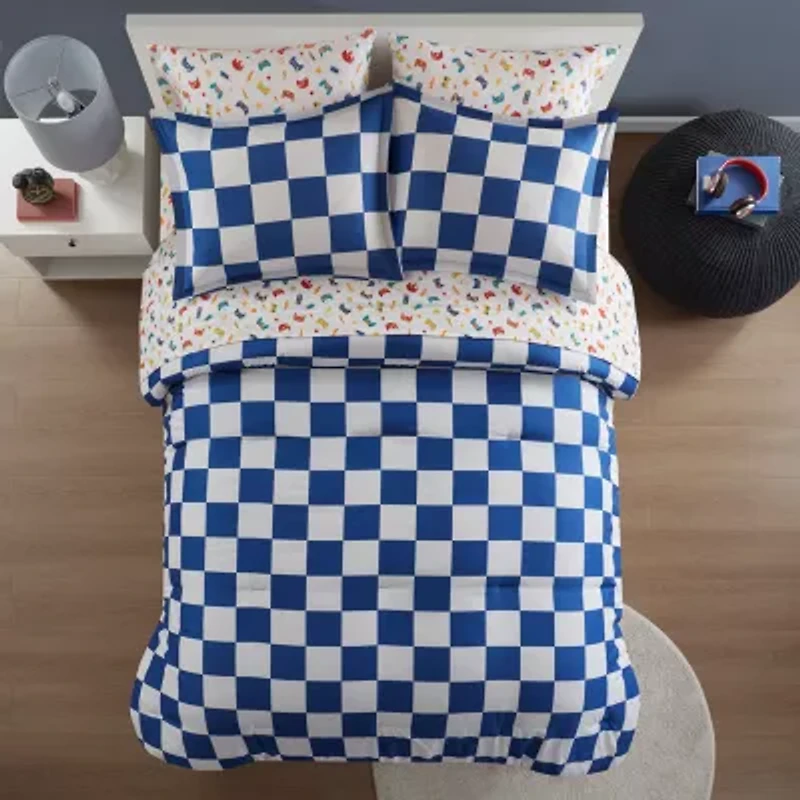 INK+IVY Kids Asher Checkered Complete Bedding Set with Sheets