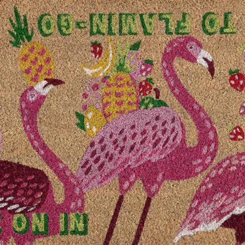 Outdoor Oasis Flamingo Coir Doormat