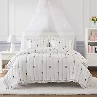 Intelligent Design Florence Embroidered Ruffle Easy Care Quilt Set