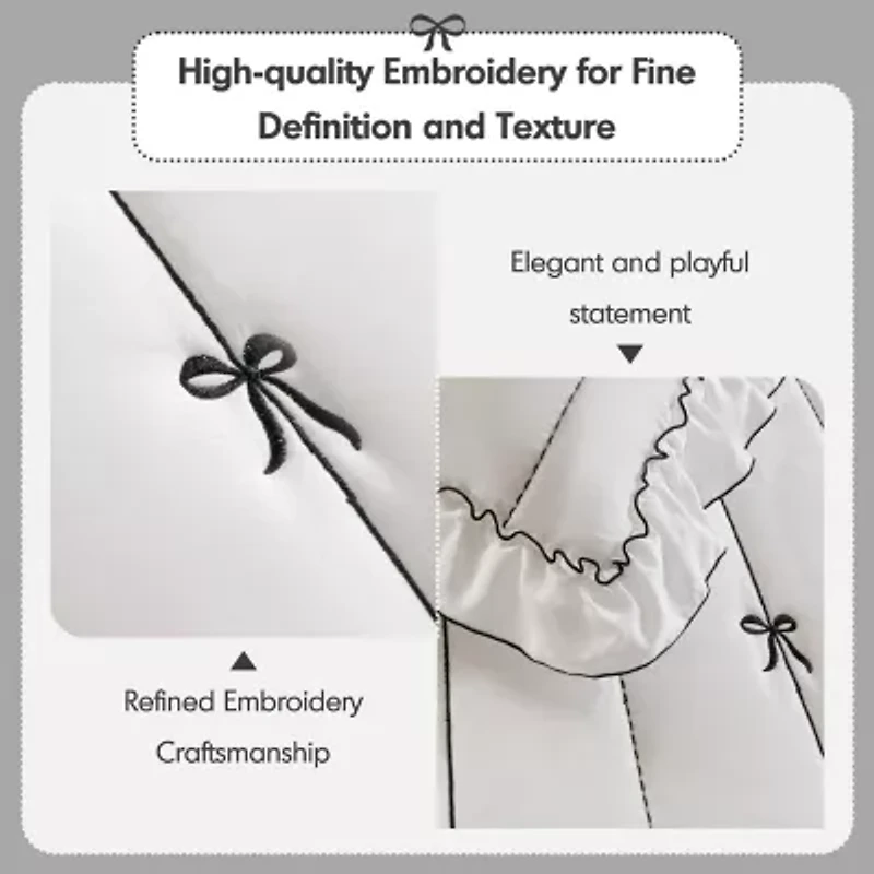 Intelligent Design Florence Embroidered Ruffle Easy Care Quilt Set