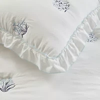 Intelligent Design Arya Floral Embroidered Ruffle Easy Care Quilt Set