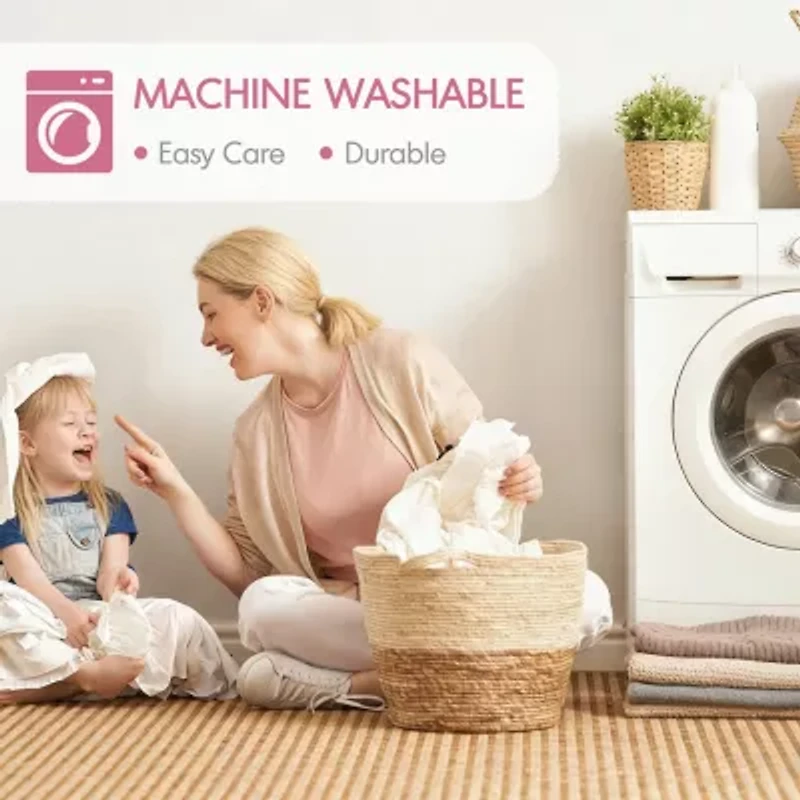 Intelligent Design Arya Floral Embroidered Ruffle Easy Care Quilt Set