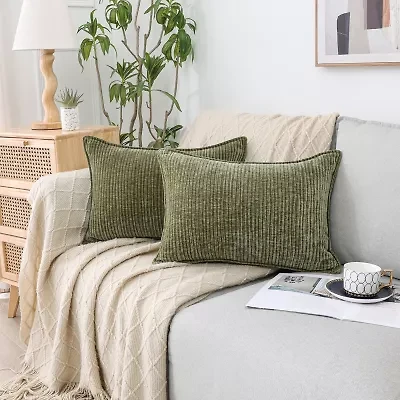 Regal Home Lila Ribbed Down Alt 14x20 Rectangular Throw Pillow