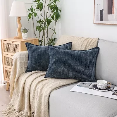 Regal Home Lila Ribbed Down Alt 14x20 Rectangular Throw Pillow