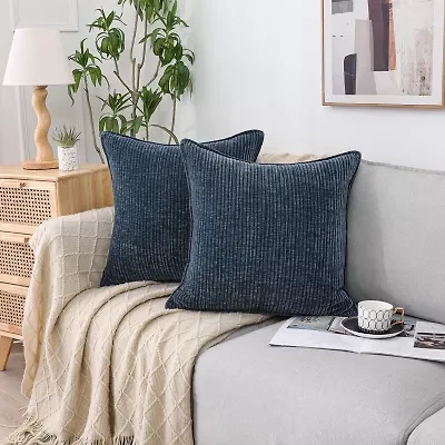 Regal Home Lila Ribbed Down Alt 20x20 Square Throw Pillow