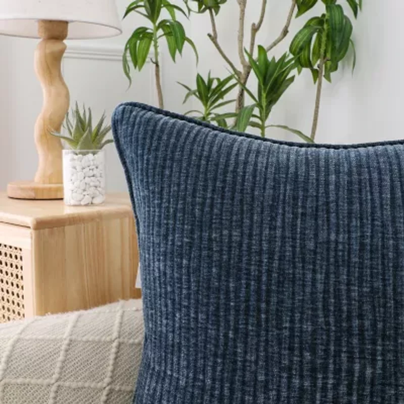 Regal Home Lila Ribbed Down Alt 20x20 Square Throw Pillow