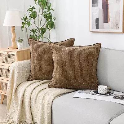 Regal Home Lila Ribbed Down Alt 20x20 Square Throw Pillow