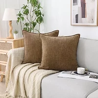 Regal Home Lila Ribbed Down Alt 20x20 Square Throw Pillow