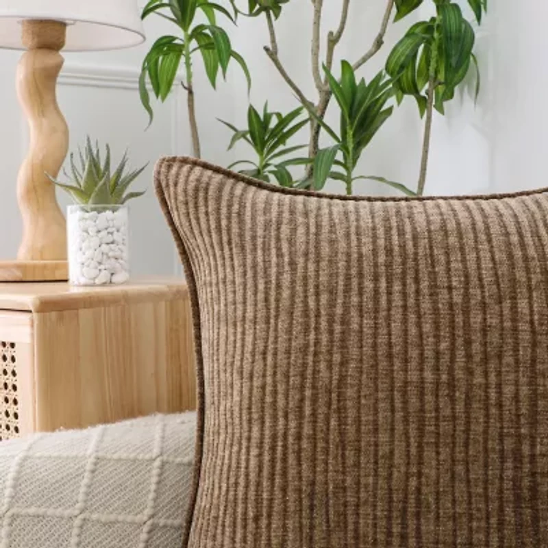 Regal Home Lila Ribbed Down Alt 20x20 Square Throw Pillow