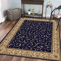 Como Scroll Traditional Oriental Indoor Rectangular Area Rug