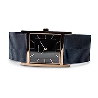 Bering Classic Womens Tank Blue Mesh Bracelet Watch-10426-367-S