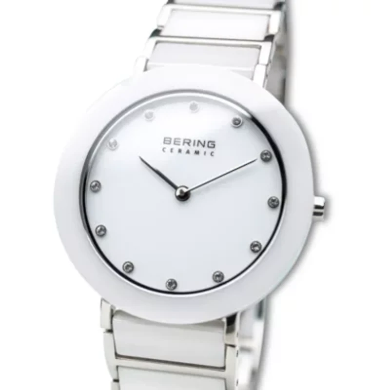 Bering Womens White Ceramic Bracelet Watch-11435-754