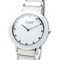 Bering Womens White Ceramic Bracelet Watch-11435-754