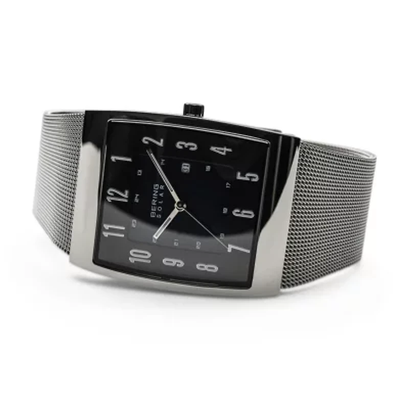 Bering Solar Mens Gray Stainless Steel Bracelet Watch 16433