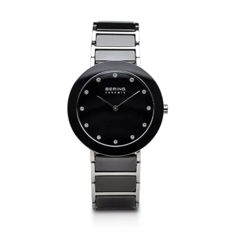 Bering Womens Black Ceramic Bracelet Watch-11435-749