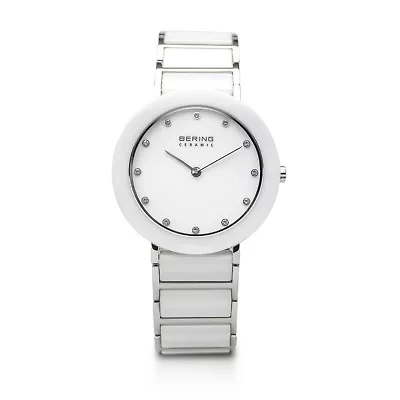 Bering Womens White Ceramic Bracelet Watch-11435-754