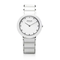 Bering Womens White Ceramic Bracelet Watch-11435-754