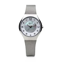 Bering Solar Womens Silver Tone Mesh Bracelet Watch-14427-004