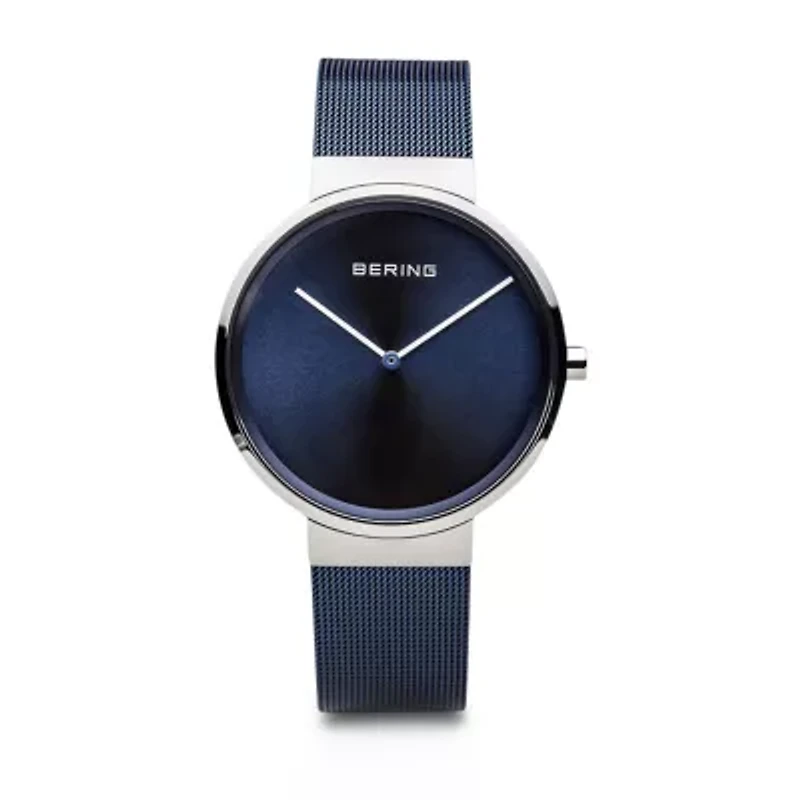Bering Mens Blue Mesh Bracelet Watch-14539-307