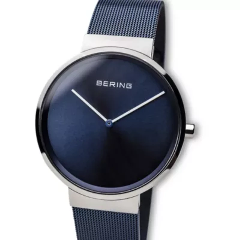 Bering Mens Blue Mesh Bracelet Watch-14539-307