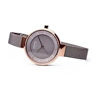 Bering Slim Solar Womens Two Tone Stainless Steel Bracelet Watch 14631-369