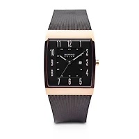 Bering Solar Mens Two Tone Stainless Steel Bracelet Watch 16433-166