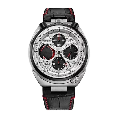 Citizen Promaster Tsuno Racer Mens Chronograph Black Leather Strap Watch Av0071-03a