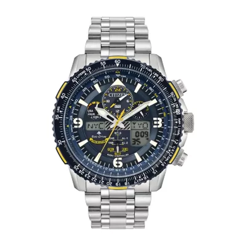 Citizen Promaster Skyhawk A-T Mens Silver Tone Stainless Steel Bracelet Watch Jy8078-52l