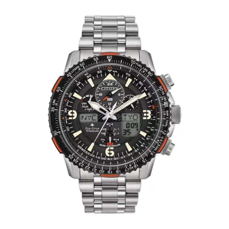 Citizen Promaster Skyhawk A-T Mens Silver Tone Bracelet Watch Jy8108-53e