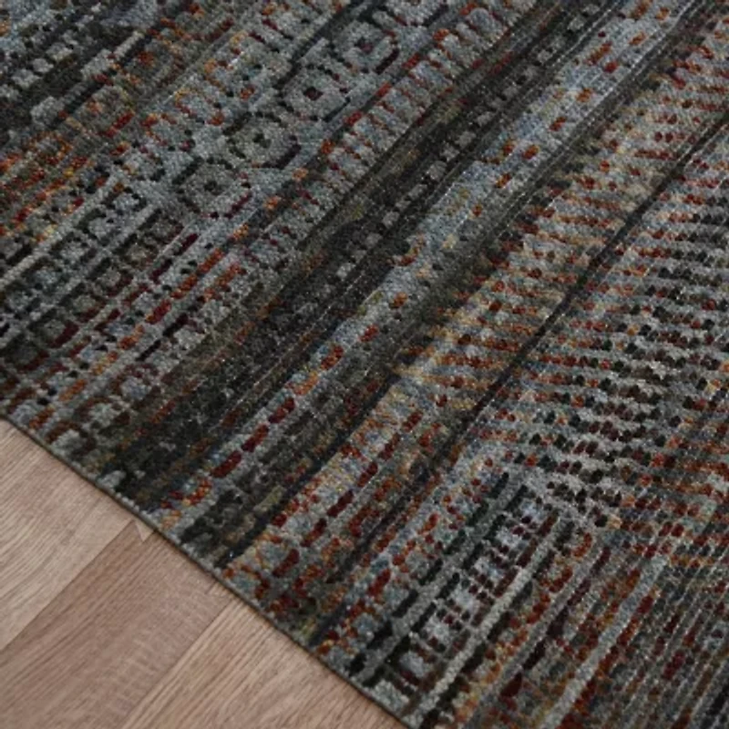 Amer Rugs Leighdyn Mara Geo Linear Geo Linear Hand Knotted Indoor Rectangular Accent Rug