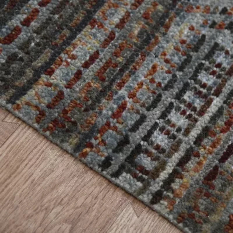 Amer Rugs Leighdyn Mara Geo Linear Geo Linear Hand Knotted Indoor Rectangular Accent Rug