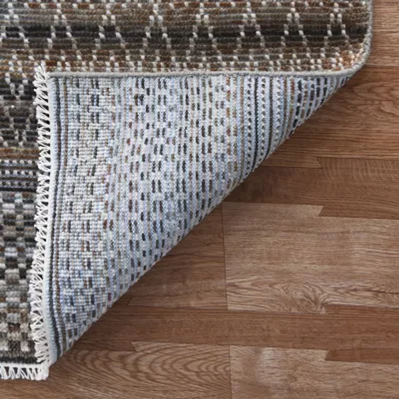 Amer Rugs Leighdyn Cher Geometric Diamond Hand Knotted Indoor Rectangular Accent Rug