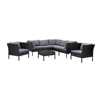 Parksville Patio Collection 6-Piece Sectional Set With Two Chairs
