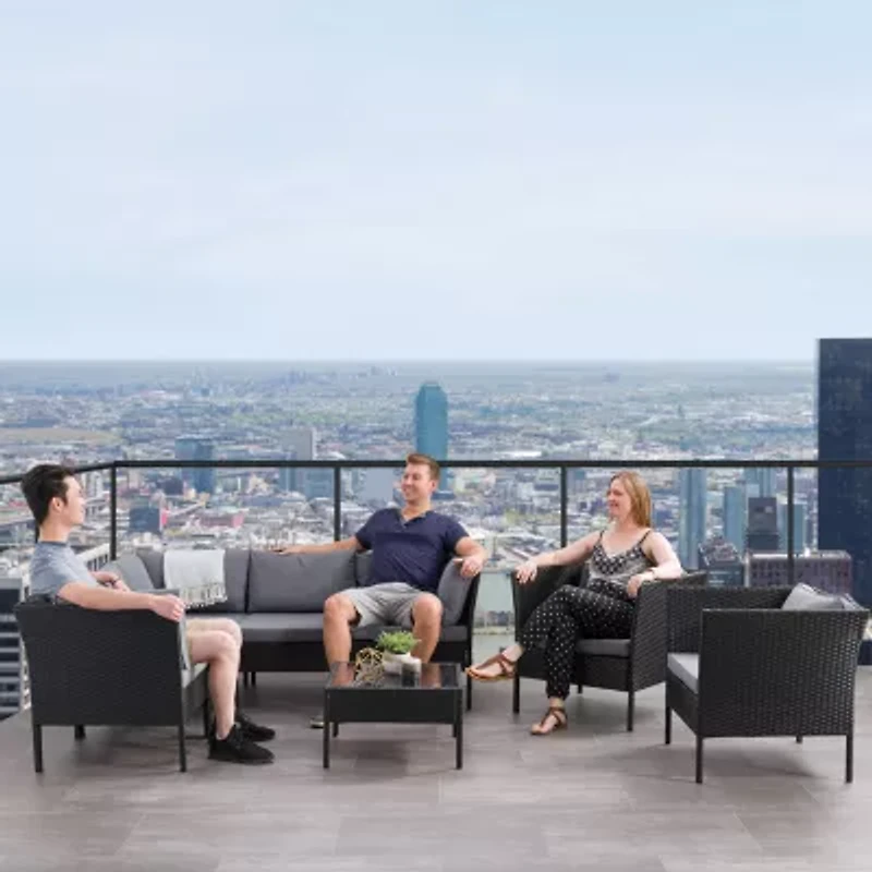 Parksville Patio Collection 6-Piece Sectional Set With Two Chairs