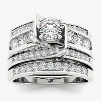 1 1/4 CT.T.W. Natural Diamond 14K White Gold Bridal Set