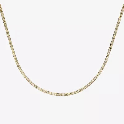 14K Two-Tone Gold 080 Solid Byzantine Chain Necklace
